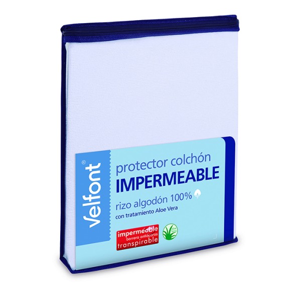 Protector colchón Rizo Aloe Vera Impermeable - Velfont